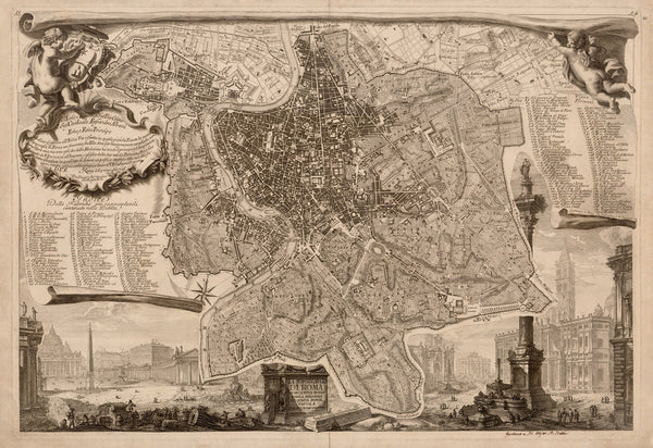 Rome, 1748, Topografia di Roma, Pianta, Nolli, Antique Map