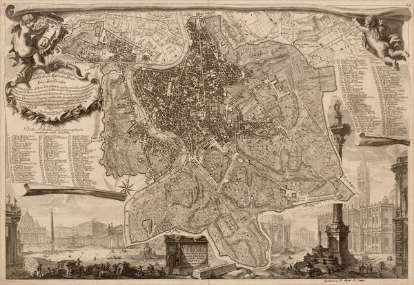 Rome, 1748, Topografia di Roma, Pianta, Nolli, Antique Map