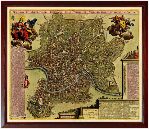 Rome, 1690, Roma Novissima & Accuratissima, Falda, Feuille, Framed City Plan