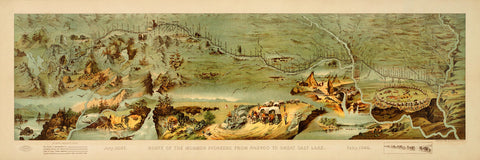 Utah, 1846-1847, Route of the Mormon Pioneers, Panoramic Pictorial Map (I)