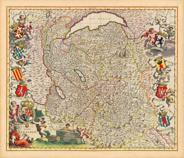 Savoy, 1682, Tabvla Generalis Sabavdiæ, France, Italy, Switzerland, Blaeu Map (II)