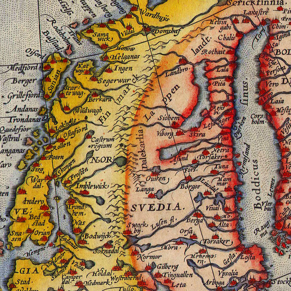 North Atlantic, 1570, Europe, Septentrionalivm Regionvm Descrip, Ortelius Map