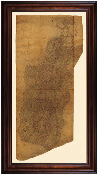 Shenandoah Valley, 1862, Virginia, Stonewall Jackson, Framed Civil War Map