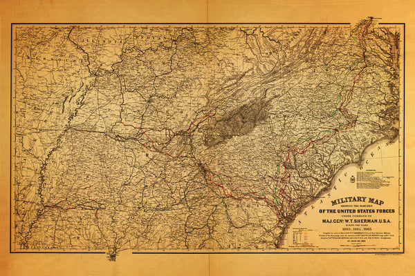 Sherman’s March to the Sea, 1863–1865, Civil War Map