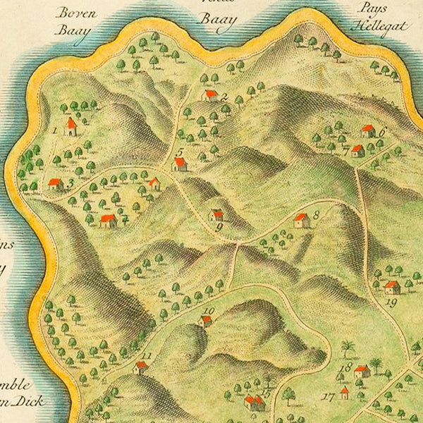 Caribbean, 1775, St. Eustatius, Ottens, Old Map