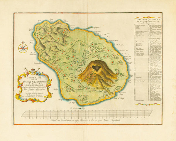 Caribbean, 1775, St. Eustatius, Ottens, Old Map