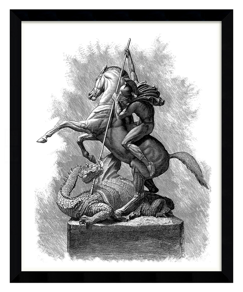 St. George & the Dragon, 1878, Sir Joseph Boehm, Fine Art Print