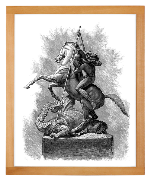 St. George & the Dragon, 1878, Sir Joseph Boehm, Fine Art Print