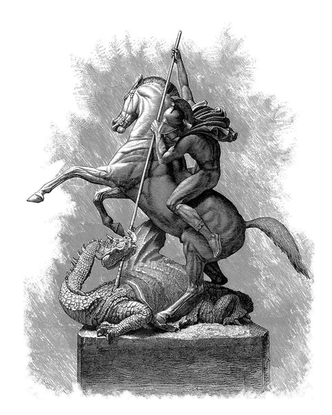 St. George & the Dragon, 1878, Sir Joseph Boehm, Fine Art Print