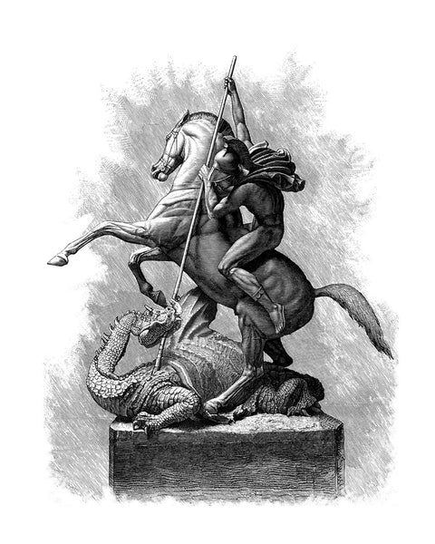 St. George & the Dragon, 1878, Sir Joseph Boehm, Fine Art Print