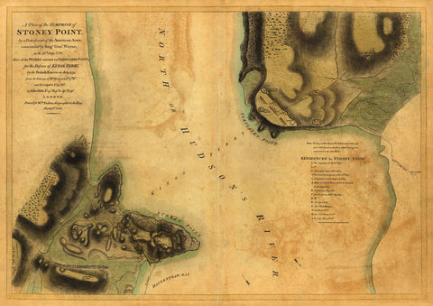 New York, 1779, Battle of Stony Point, Revolutionary War Map