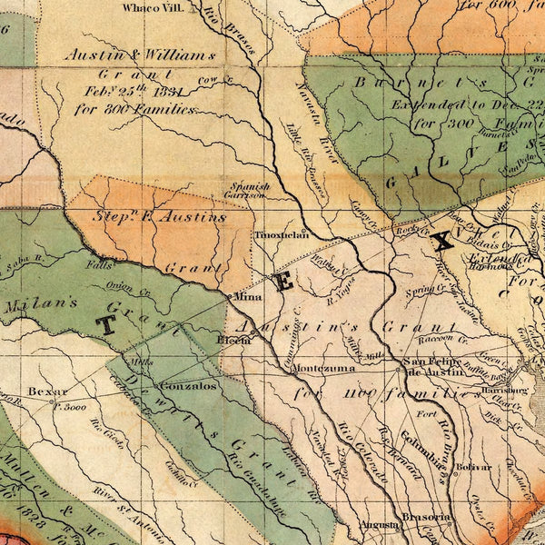 Texas, 1835, Burr & Colton Map