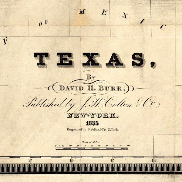 Texas, 1835, Burr & Colton Map