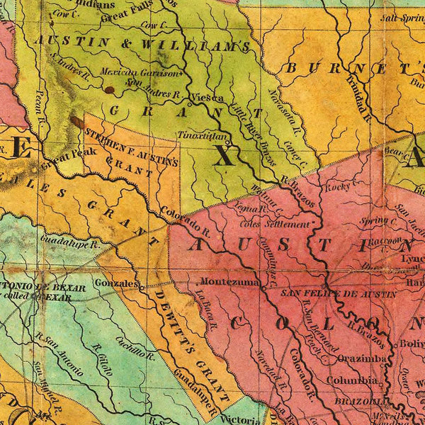 Texas, 1836, Young & Mitchell Map