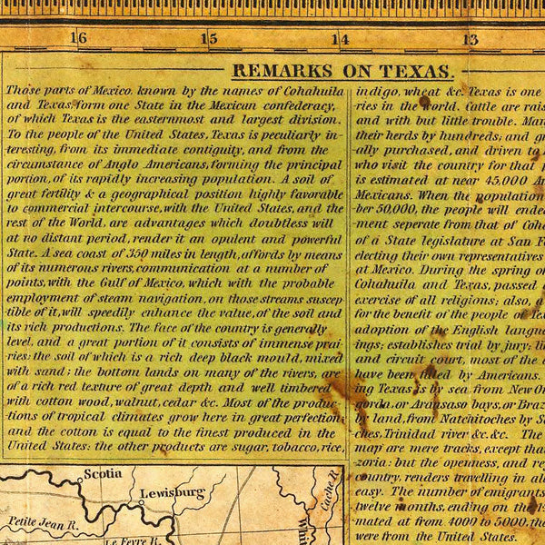 Texas, 1836, Young & Mitchell Map