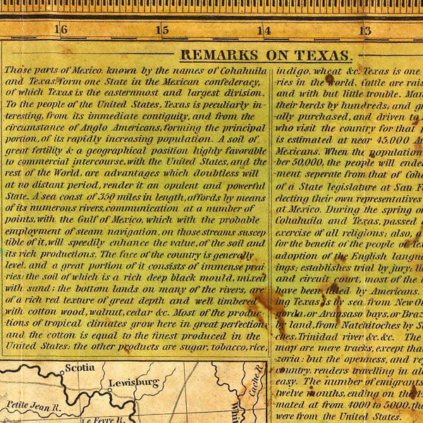 Texas, 1836, Young & Mitchell Map