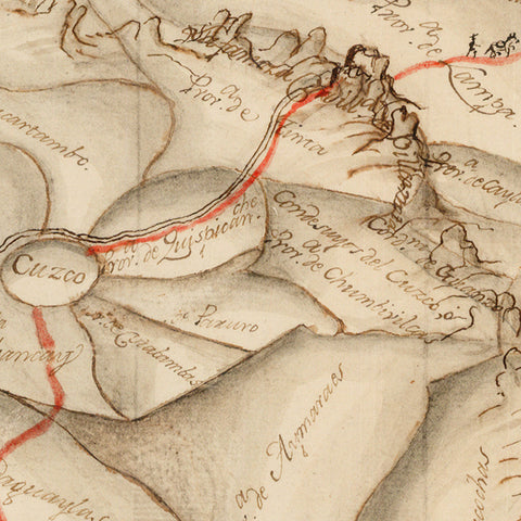 South America, 1700, Andes Routes, Spanish Treasure Fleet, Manuscript Map