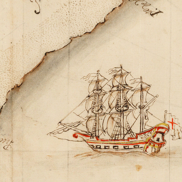 South America, 1700, Andes Routes, Spanish Treasure Fleet, Manuscript Map