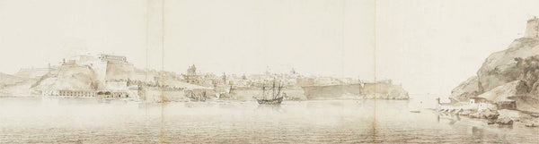 Malta, 1664, Valletta Harbour, View from Senglea, Schellinks, Watercolor, Fine Art Print