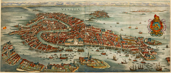 Venice, 1635, Venetia, Merian, Bird’s Eye View Map