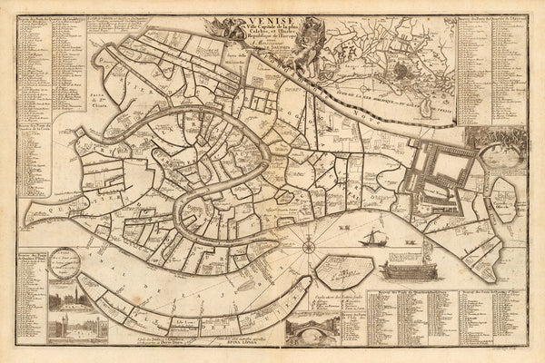 Venice, 1695, Venise Ville Capitale, City Plan, De Fer Map