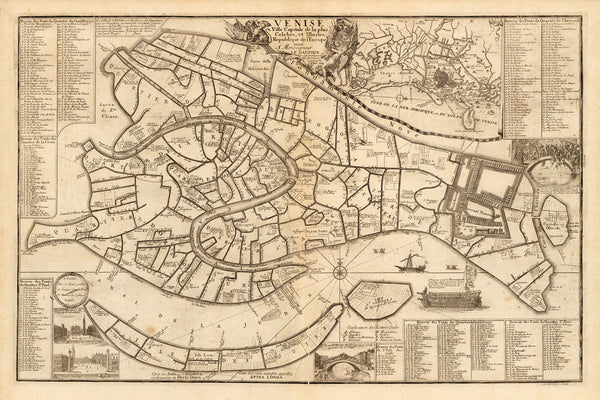 Venice, 1695, Venise Ville Capitale, City Plan, De Fer Map