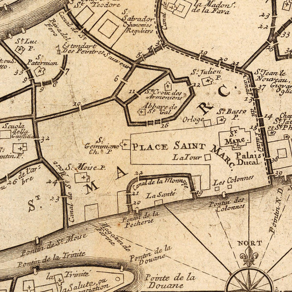 Venice, 1695, Venise Ville Capitale, City Plan, De Fer Map