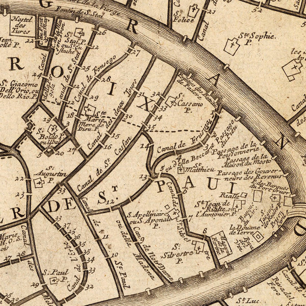 Venice, 1695, Venise Ville Capitale, City Plan, De Fer Map