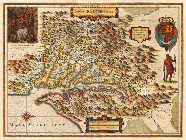 Virginia, 1630, Nova Virginiæ Tabula, John Smith Map