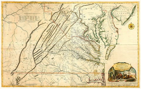 Virginia, 1755, Fry-Jefferson Map