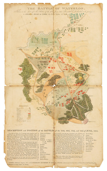 Waterloo, 1815, Battle Map with Description & Positions