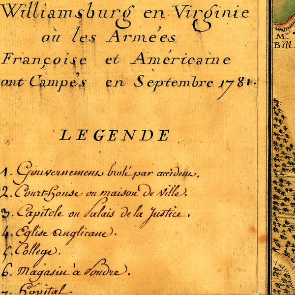 Williamsburg, 1781, Virginia, Rochambeau’s Army, Revolutionary War Map
